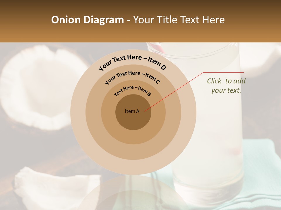 A Glass Of Water Next To Some Coconuts On A Table PowerPoint Template