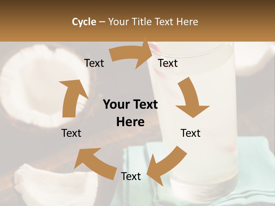 A Glass Of Water Next To Some Coconuts On A Table PowerPoint Template