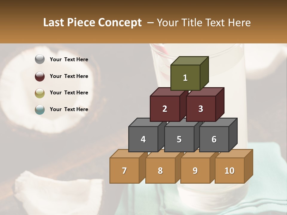 A Glass Of Water Next To Some Coconuts On A Table PowerPoint Template