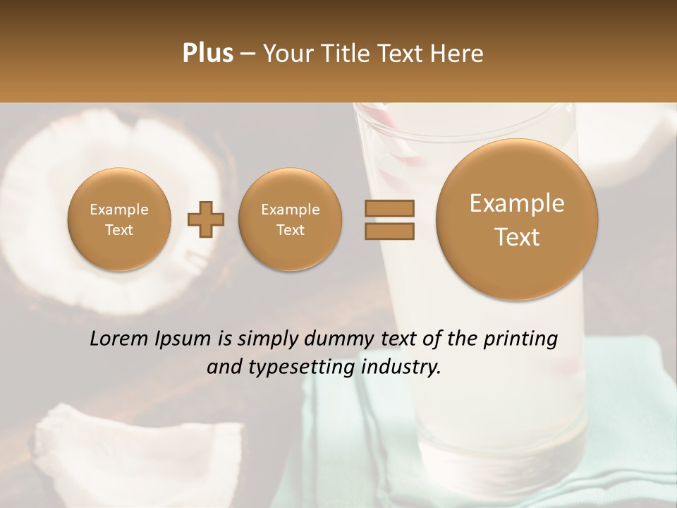 A Glass Of Water Next To Some Coconuts On A Table PowerPoint Template