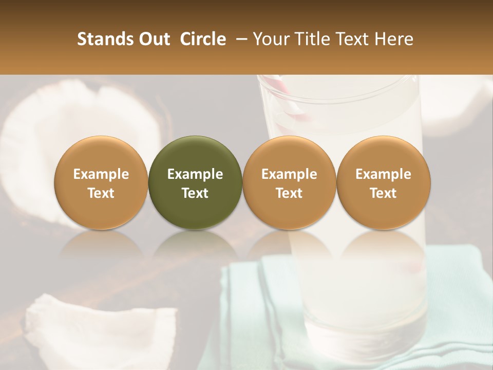 A Glass Of Water Next To Some Coconuts On A Table PowerPoint Template