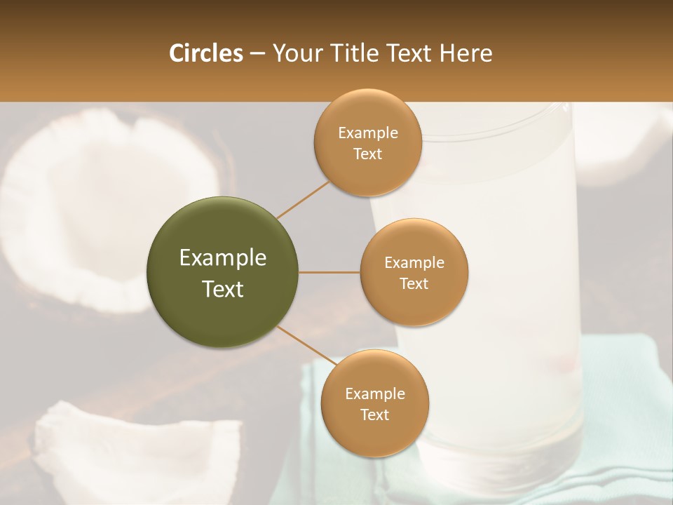 A Glass Of Water Next To Some Coconuts On A Table PowerPoint Template