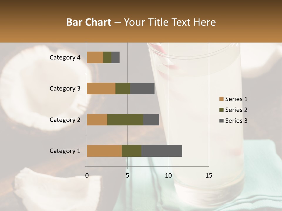 A Glass Of Water Next To Some Coconuts On A Table PowerPoint Template