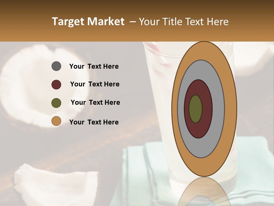 A Glass Of Water Next To Some Coconuts On A Table PowerPoint Template