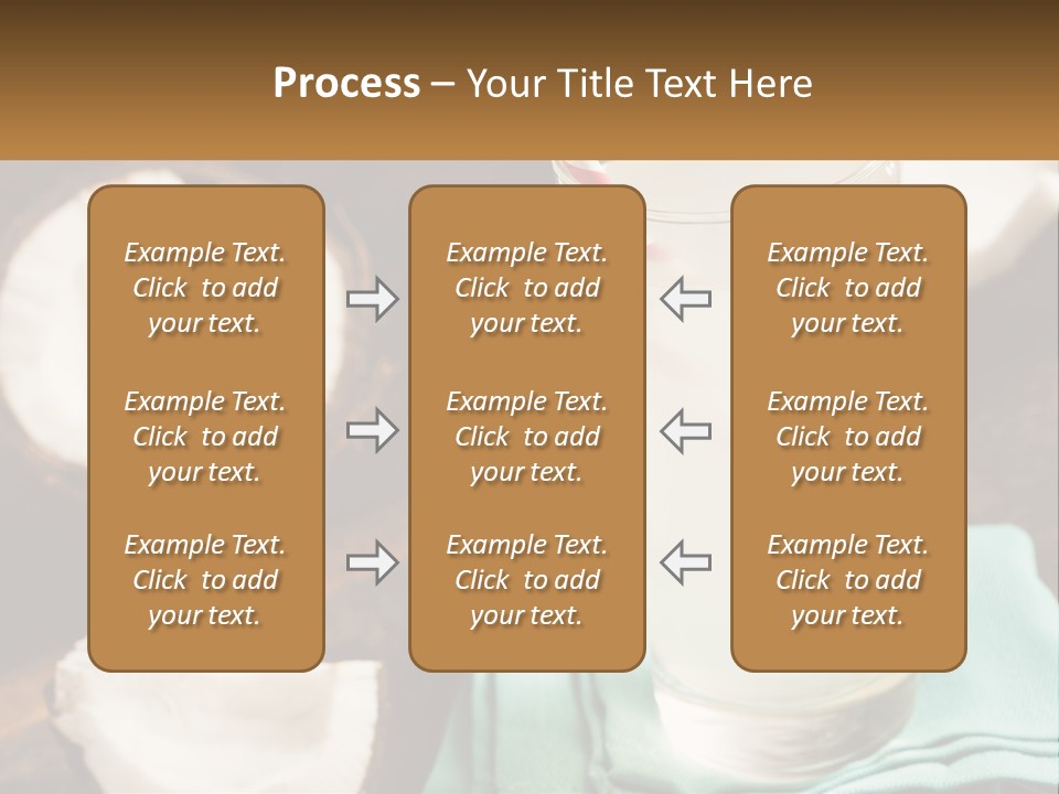 A Glass Of Water Next To Some Coconuts On A Table PowerPoint Template
