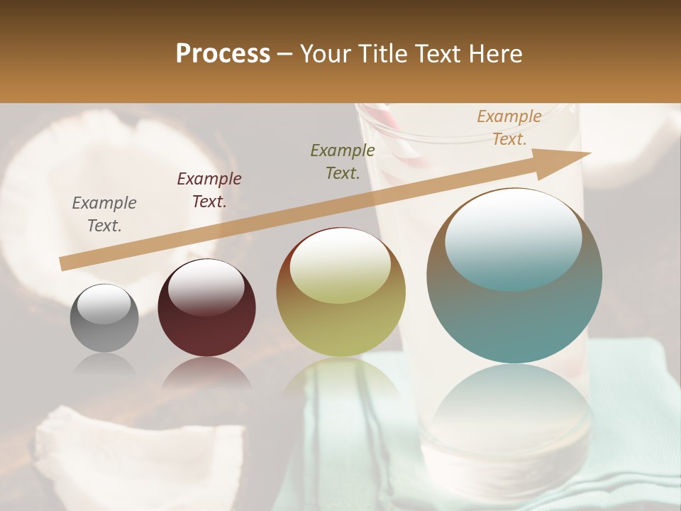 A Glass Of Water Next To Some Coconuts On A Table PowerPoint Template