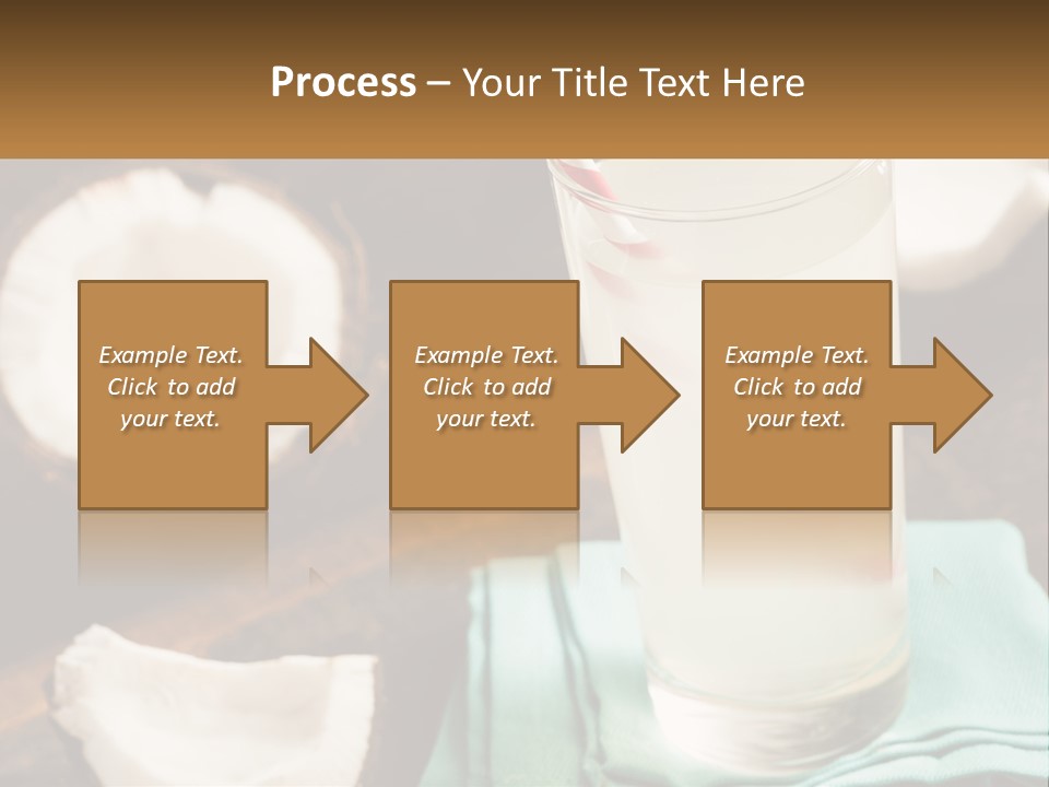 A Glass Of Water Next To Some Coconuts On A Table PowerPoint Template