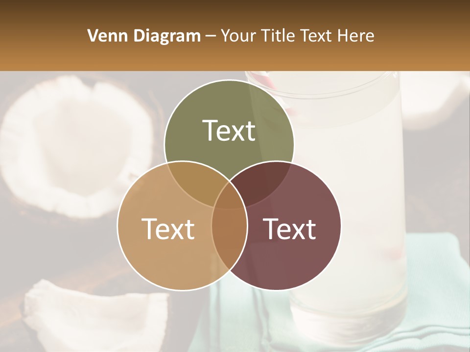 A Glass Of Water Next To Some Coconuts On A Table PowerPoint Template