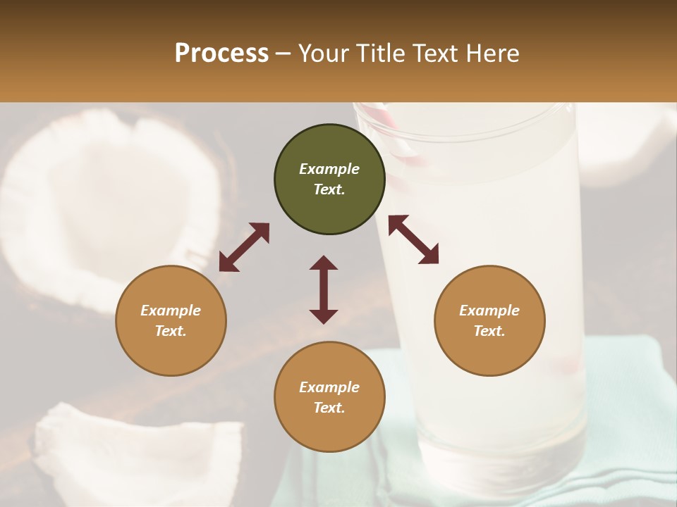 A Glass Of Water Next To Some Coconuts On A Table PowerPoint Template