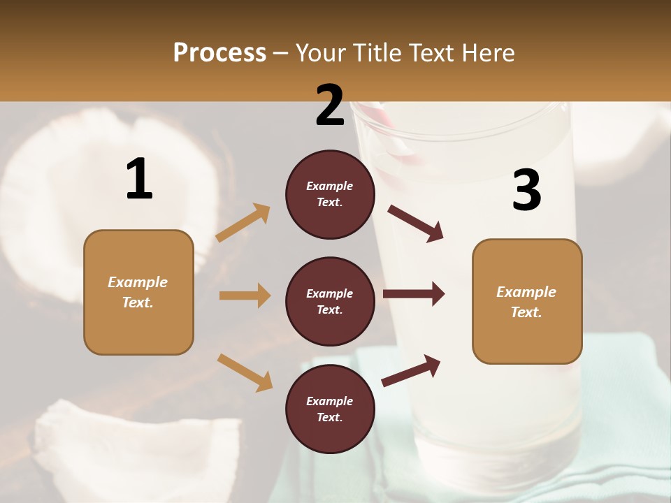 A Glass Of Water Next To Some Coconuts On A Table PowerPoint Template