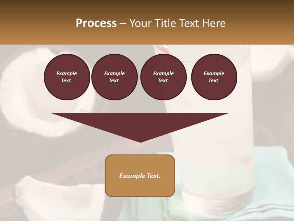 A Glass Of Water Next To Some Coconuts On A Table PowerPoint Template