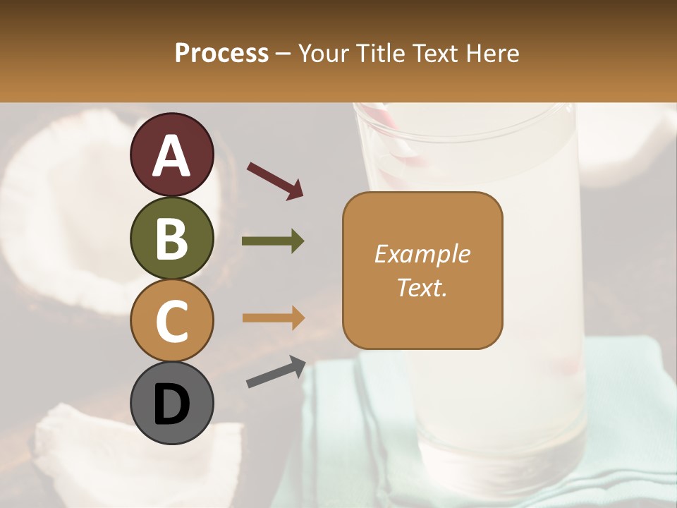 A Glass Of Water Next To Some Coconuts On A Table PowerPoint Template