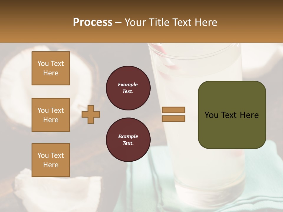 A Glass Of Water Next To Some Coconuts On A Table PowerPoint Template