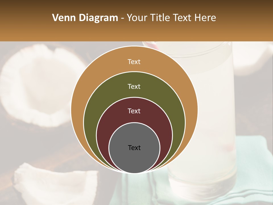 A Glass Of Water Next To Some Coconuts On A Table PowerPoint Template