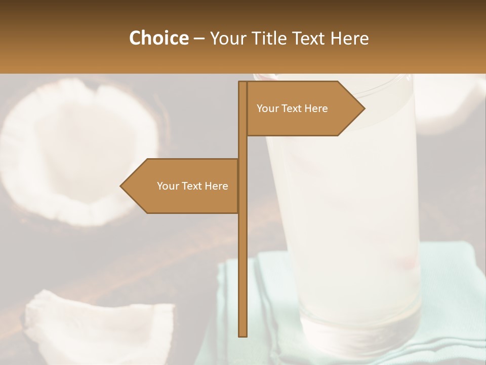 A Glass Of Water Next To Some Coconuts On A Table PowerPoint Template