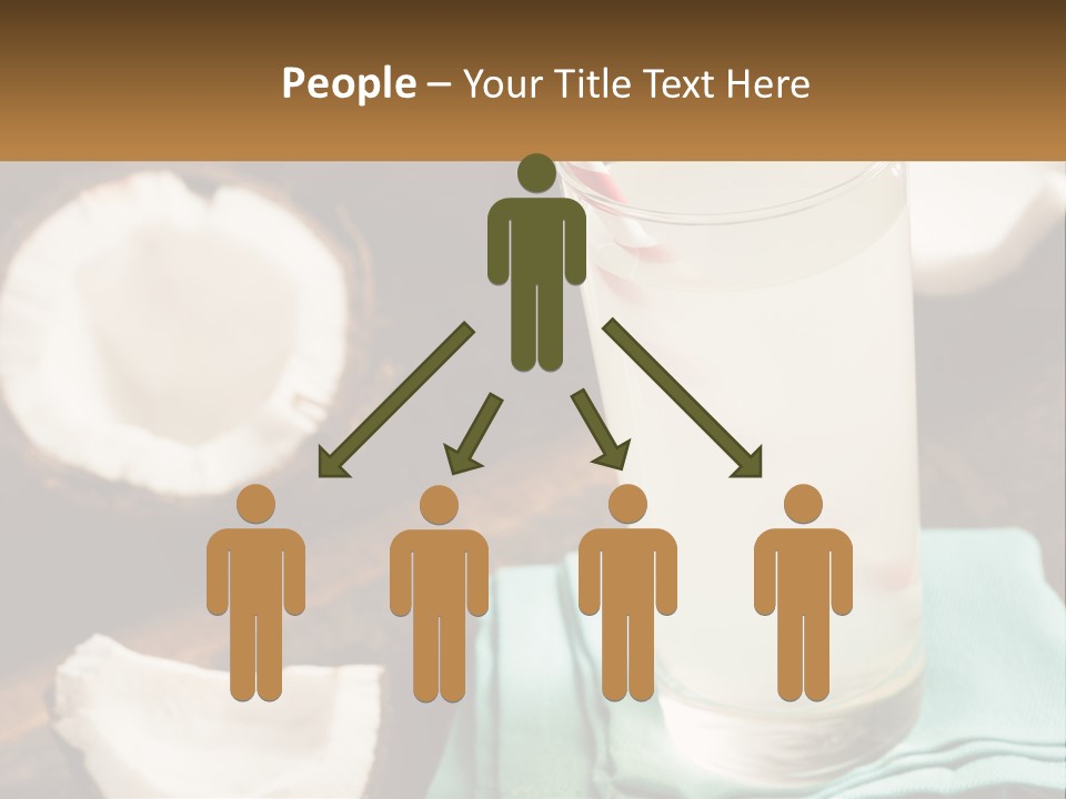 A Glass Of Water Next To Some Coconuts On A Table PowerPoint Template