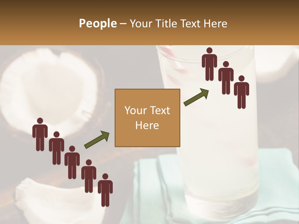 A Glass Of Water Next To Some Coconuts On A Table PowerPoint Template