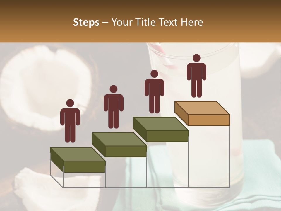 A Glass Of Water Next To Some Coconuts On A Table PowerPoint Template