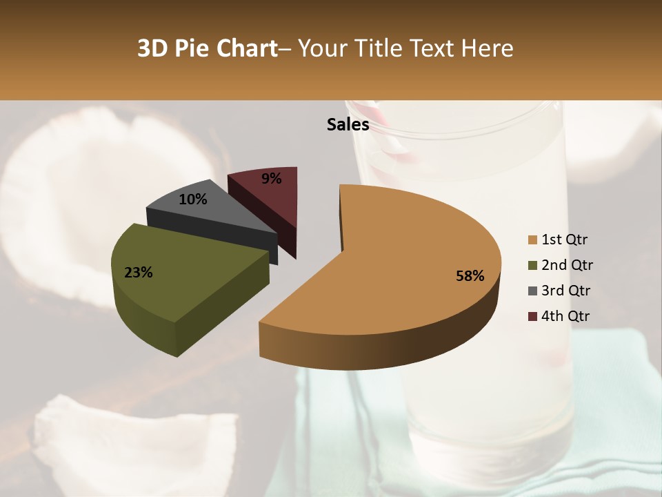 A Glass Of Water Next To Some Coconuts On A Table PowerPoint Template