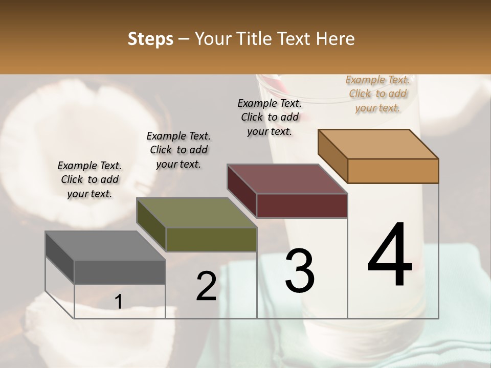 A Glass Of Water Next To Some Coconuts On A Table PowerPoint Template
