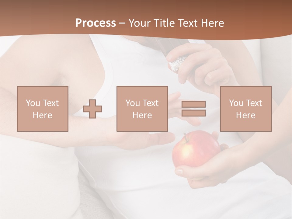 A Man Sitting On A Couch Eating An Apple PowerPoint Template