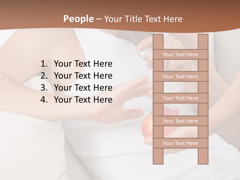 A Man Sitting On A Couch Eating An Apple PowerPoint Template