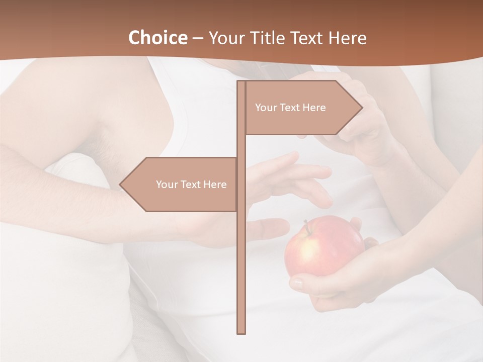 A Man Sitting On A Couch Eating An Apple PowerPoint Template