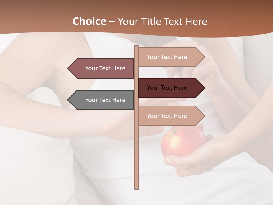 A Man Sitting On A Couch Eating An Apple PowerPoint Template
