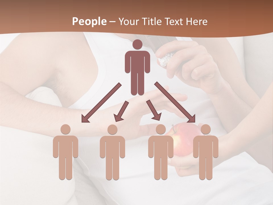 A Man Sitting On A Couch Eating An Apple PowerPoint Template