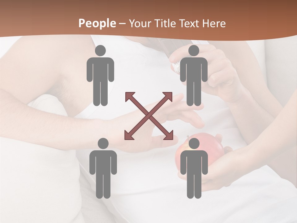 A Man Sitting On A Couch Eating An Apple PowerPoint Template