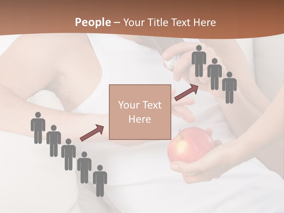 A Man Sitting On A Couch Eating An Apple PowerPoint Template