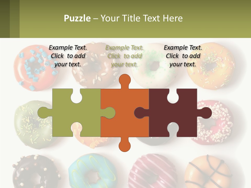 A Bunch Of Different Types Of Donuts On A White Surface PowerPoint Template
