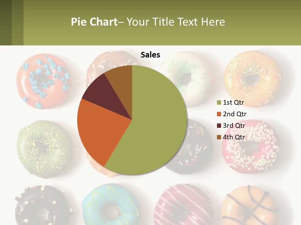 A Bunch Of Different Types Of Donuts On A White Surface PowerPoint Template