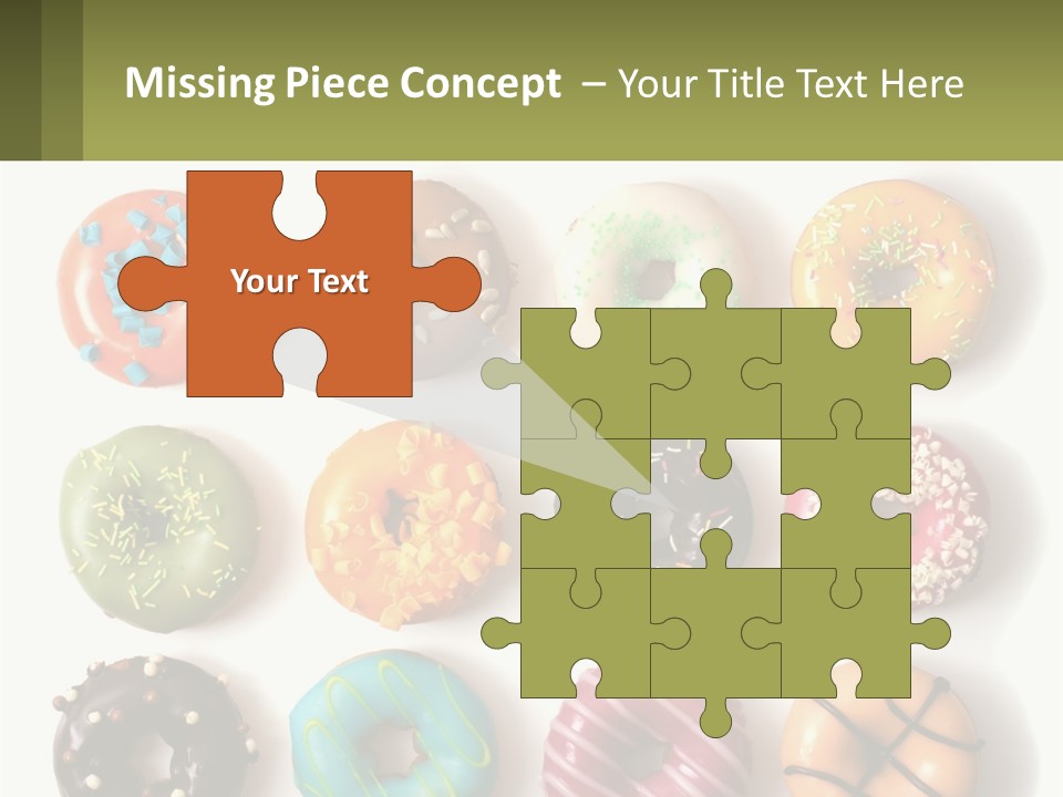 A Bunch Of Different Types Of Donuts On A White Surface PowerPoint Template