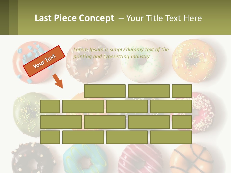 A Bunch Of Different Types Of Donuts On A White Surface PowerPoint Template