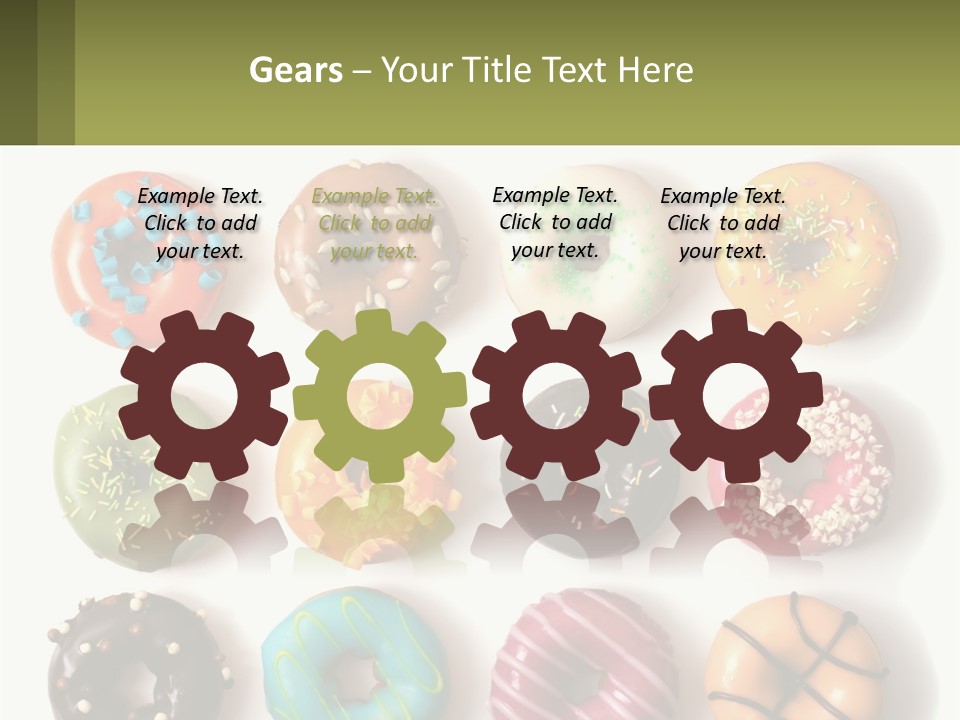 A Bunch Of Different Types Of Donuts On A White Surface PowerPoint Template