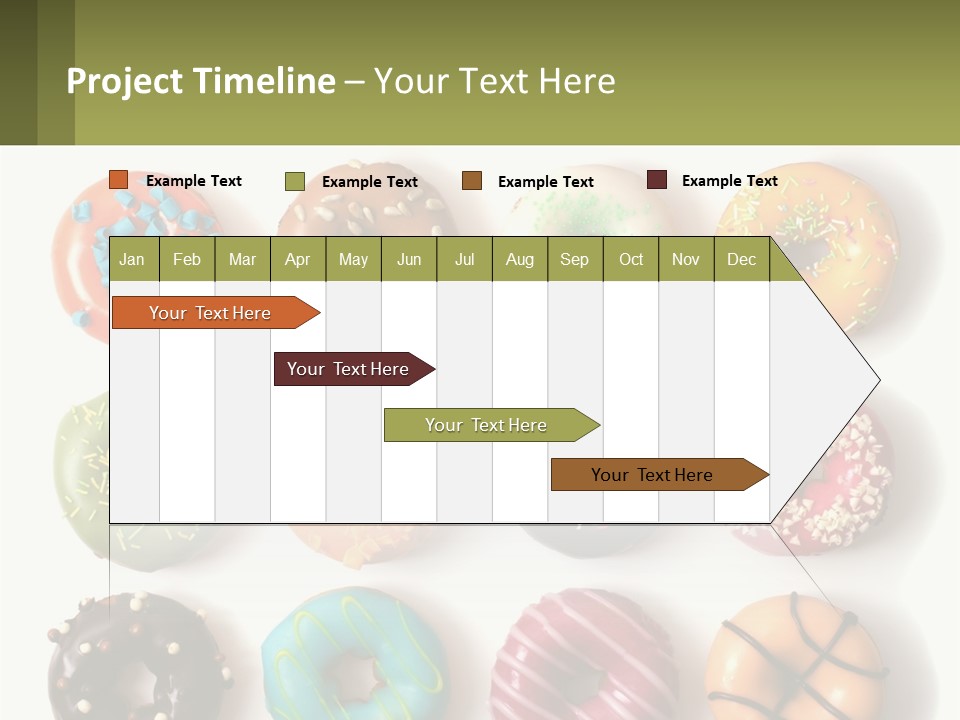 A Bunch Of Different Types Of Donuts On A White Surface PowerPoint Template