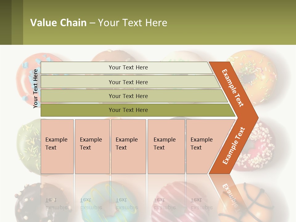 A Bunch Of Different Types Of Donuts On A White Surface PowerPoint Template