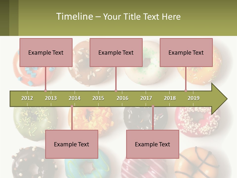 A Bunch Of Different Types Of Donuts On A White Surface PowerPoint Template