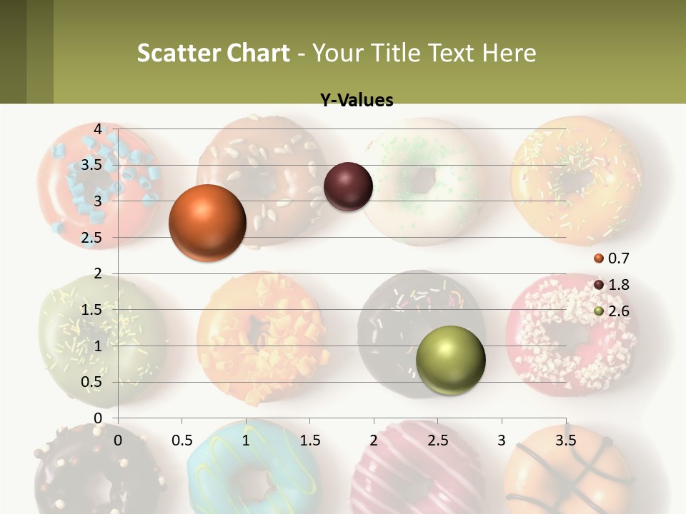 A Bunch Of Different Types Of Donuts On A White Surface PowerPoint Template