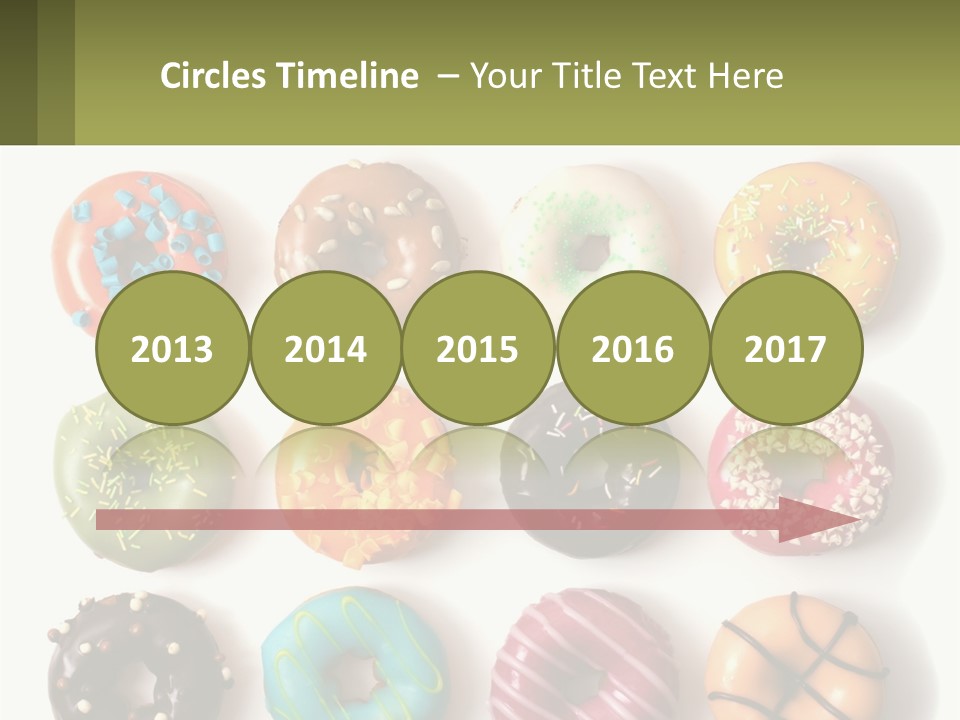 A Bunch Of Different Types Of Donuts On A White Surface PowerPoint Template