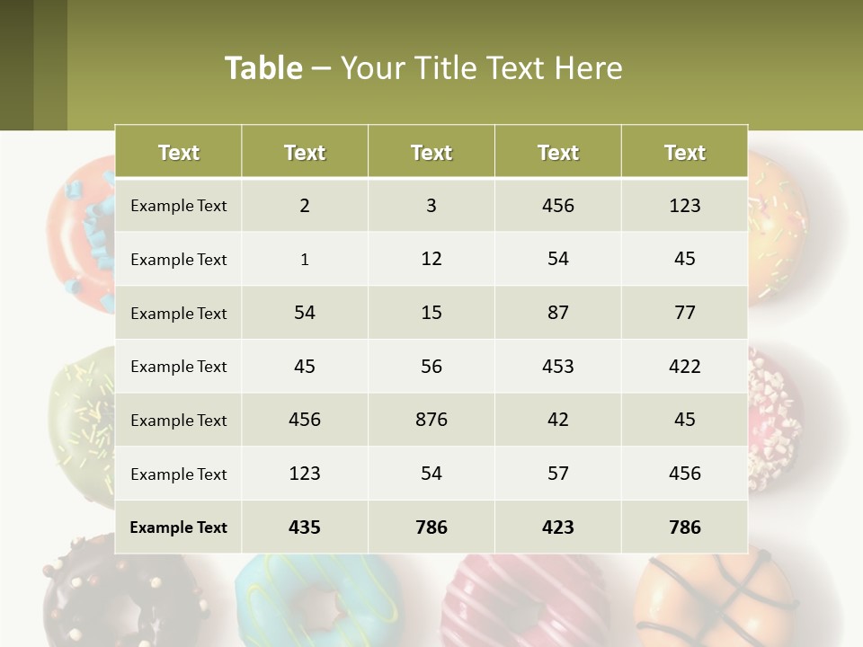 A Bunch Of Different Types Of Donuts On A White Surface PowerPoint Template