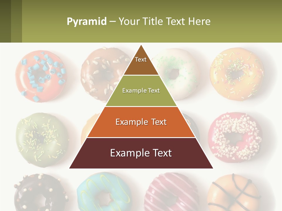 A Bunch Of Different Types Of Donuts On A White Surface PowerPoint Template
