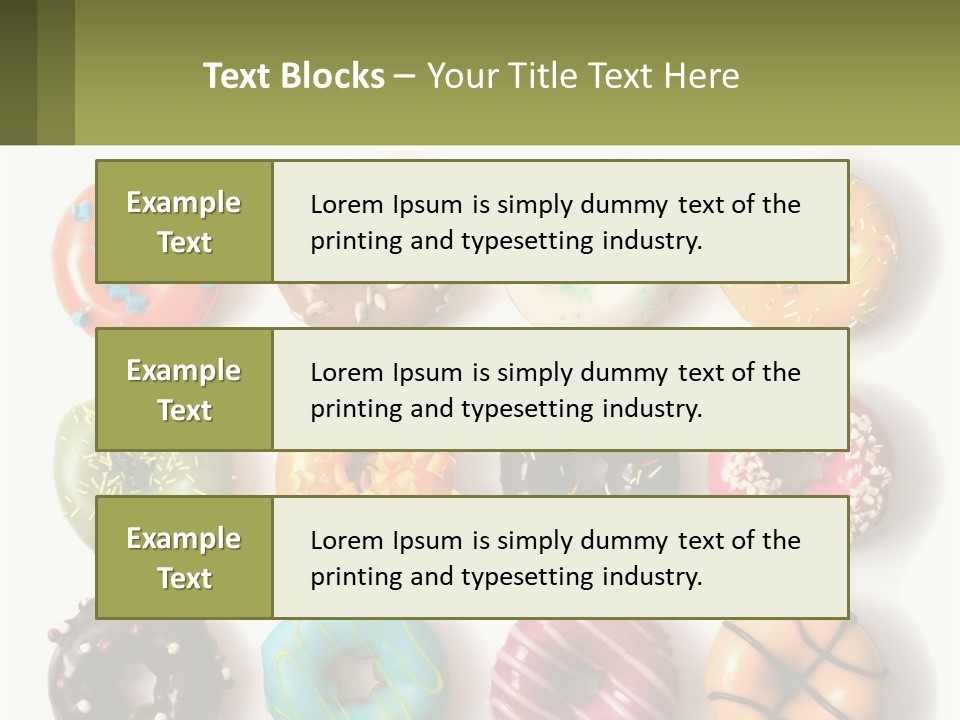 A Bunch Of Different Types Of Donuts On A White Surface PowerPoint Template