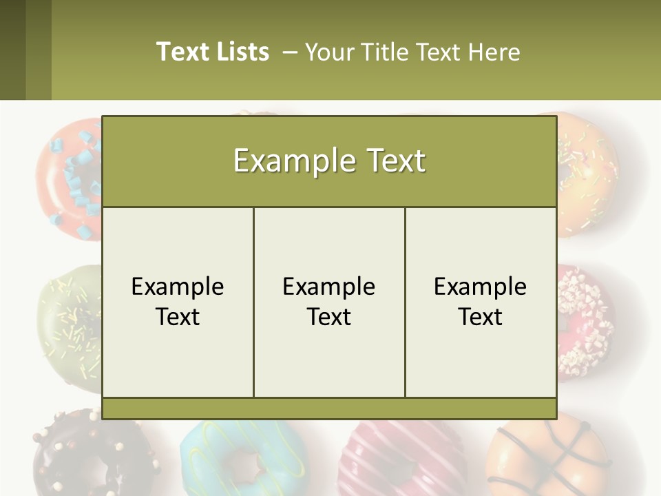 A Bunch Of Different Types Of Donuts On A White Surface PowerPoint Template