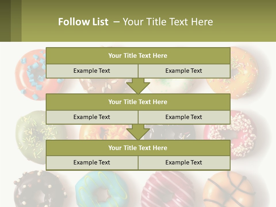 A Bunch Of Different Types Of Donuts On A White Surface PowerPoint Template