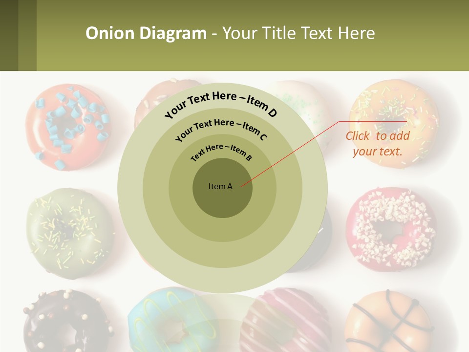 A Bunch Of Different Types Of Donuts On A White Surface PowerPoint Template