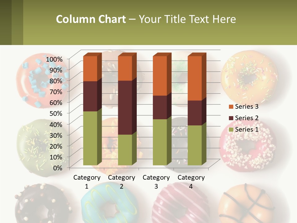 A Bunch Of Different Types Of Donuts On A White Surface PowerPoint Template