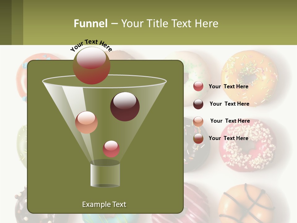 A Bunch Of Different Types Of Donuts On A White Surface PowerPoint Template