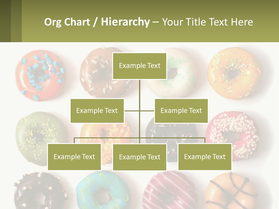 A Bunch Of Different Types Of Donuts On A White Surface PowerPoint Template